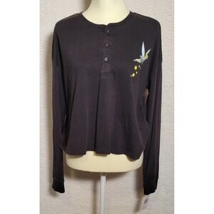Women's Junior's Disney Size L Crop Shirt New Tinker‎ Bell Peter Pan NWT 0664